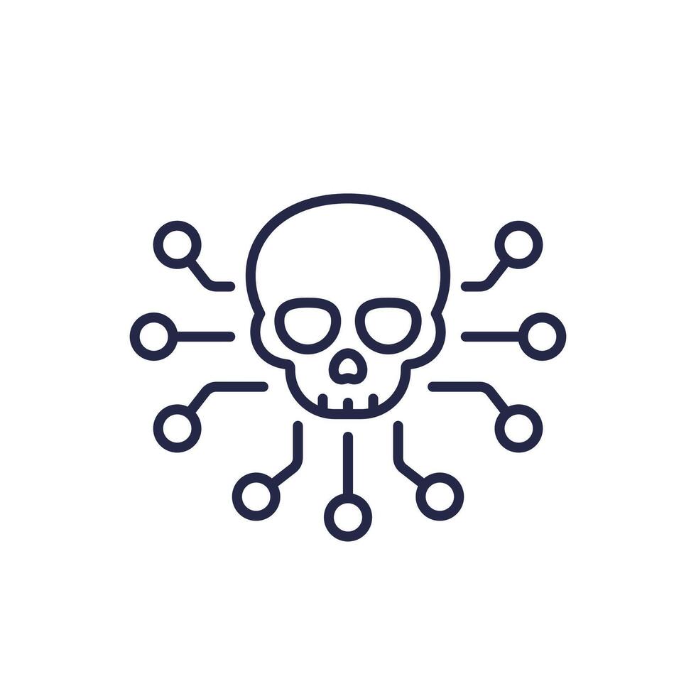 piracy line icon, pirating copyrighted content vector