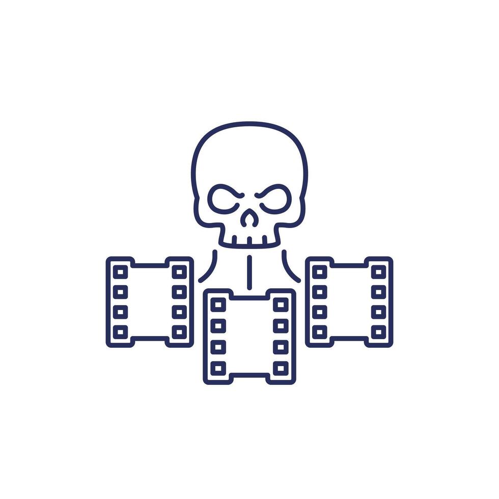 piracy line icon on white vector