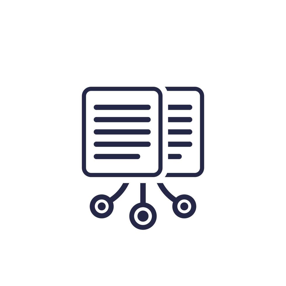 compiling data icon with documents vector