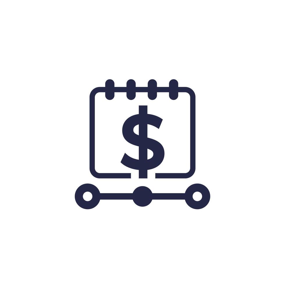 payment schedule icon, pictogram on white vector