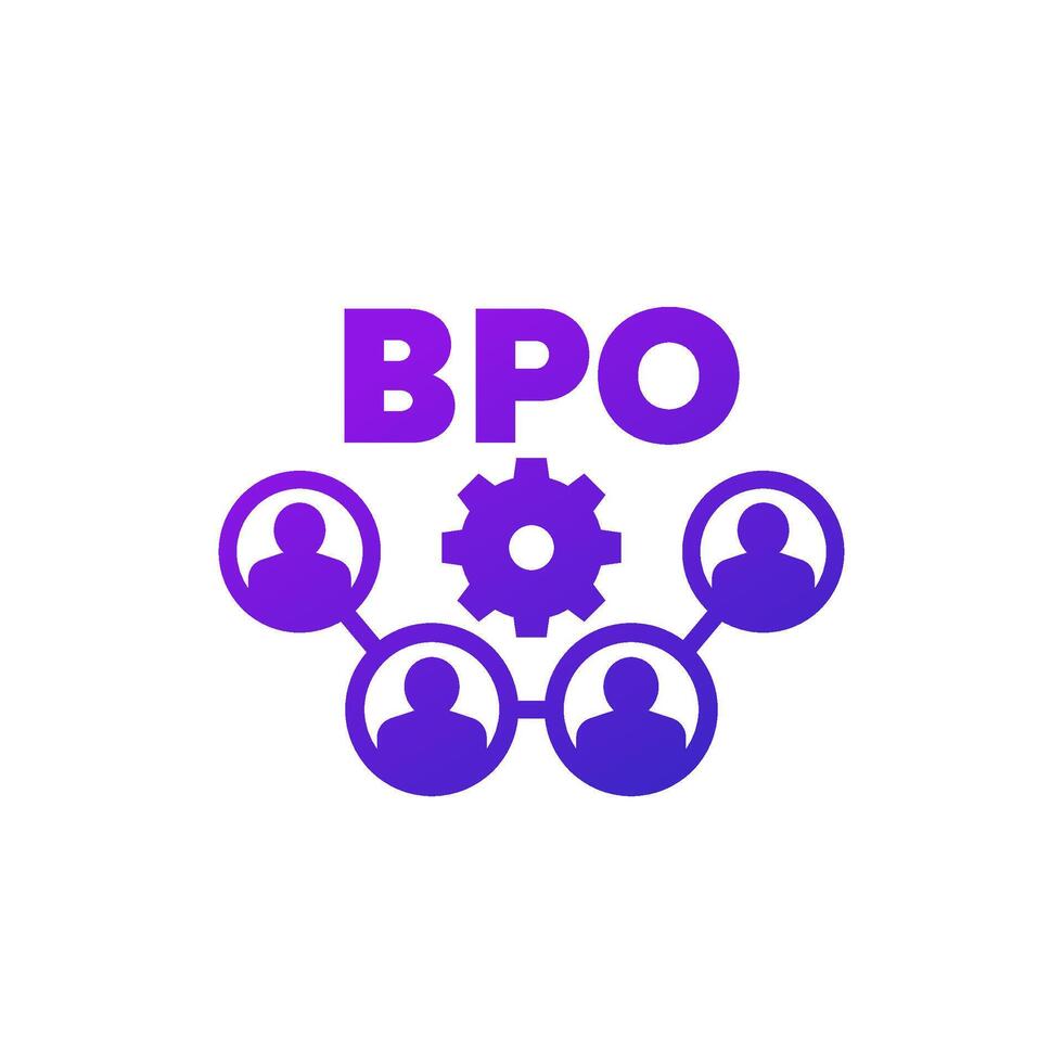 BPO icon, Business process outsourcing concept vector