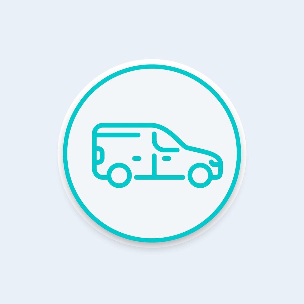 car line icon, side view, illustration vector