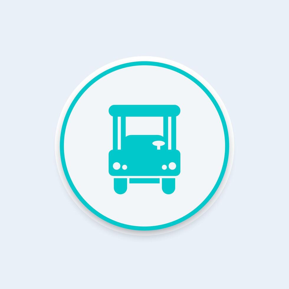 Golf cart icon, golf car front view vector