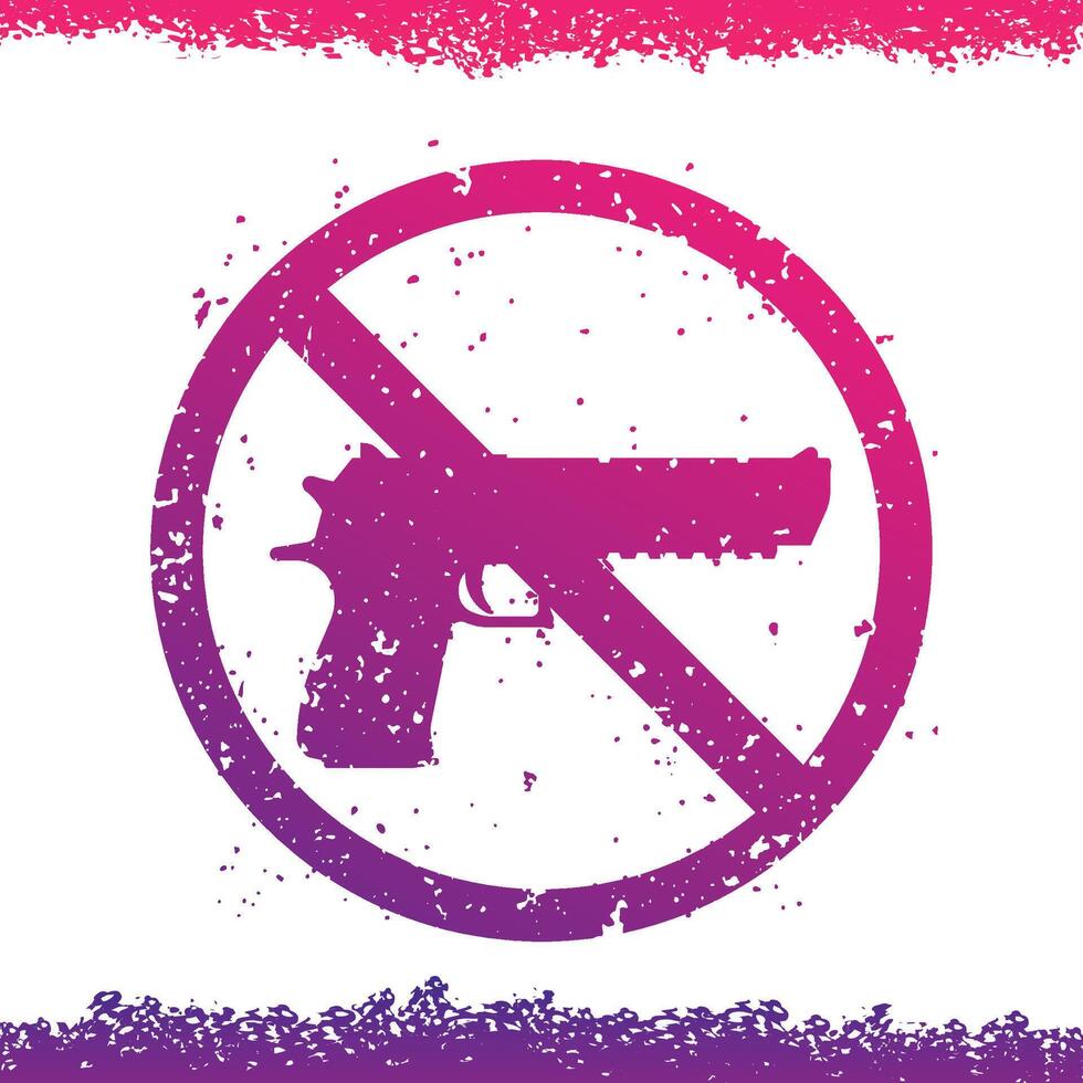 no guns sign with powerful pistol, no firearms vector