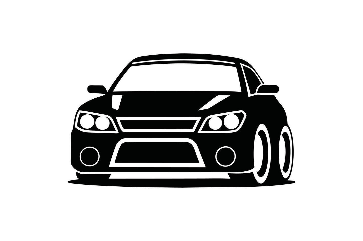 Sports car silhouette on white background. vector