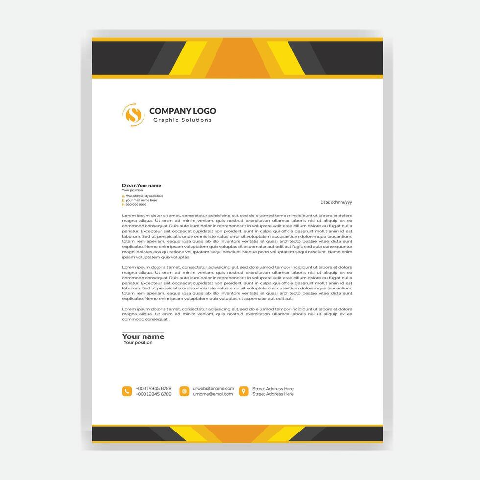 Minimal simple and abstract Letterhead template design, Elegant and clean modern business letterhead template. for your business, modern abstract letterhead design with clean solid color shapes vector