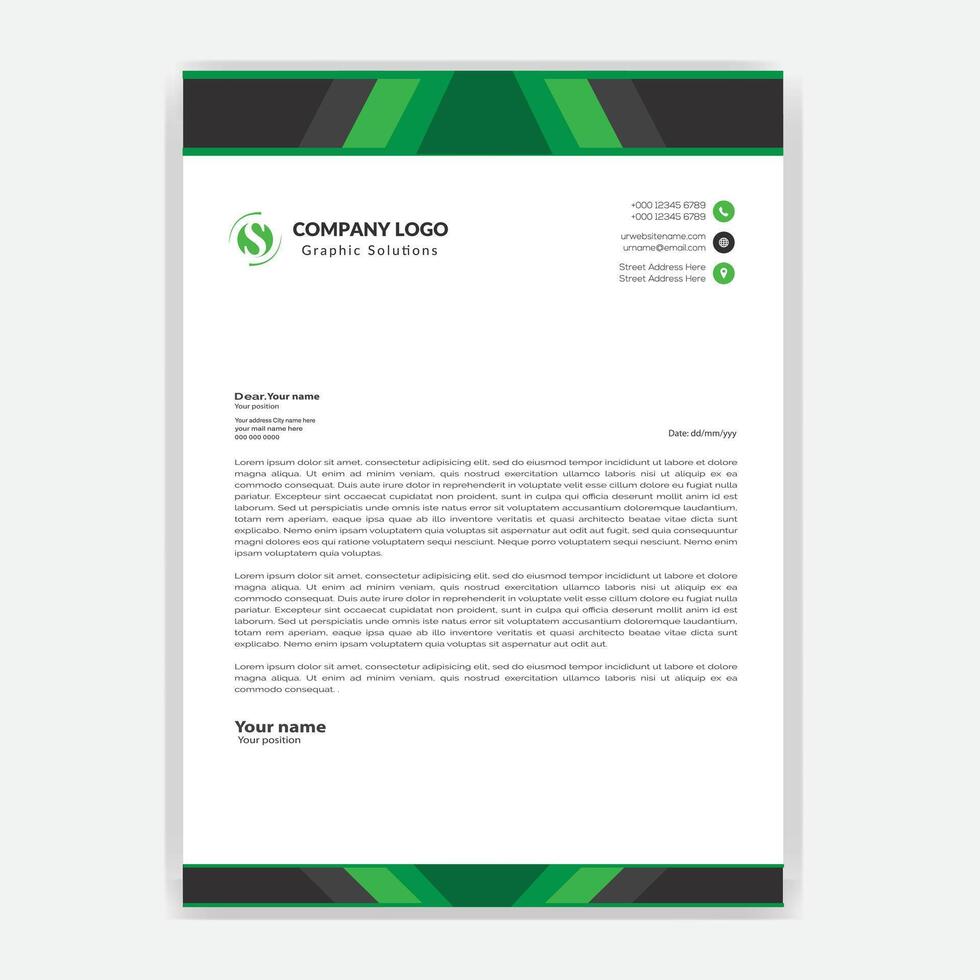 Introducing a sleek Free Modern Business and Corporate Letterhead Template. vector