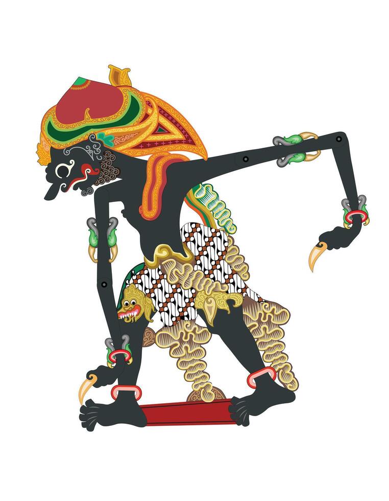 Wayang puppet, Begawan Bima Suci character illustration. Traditional Indonesian performance art. vector