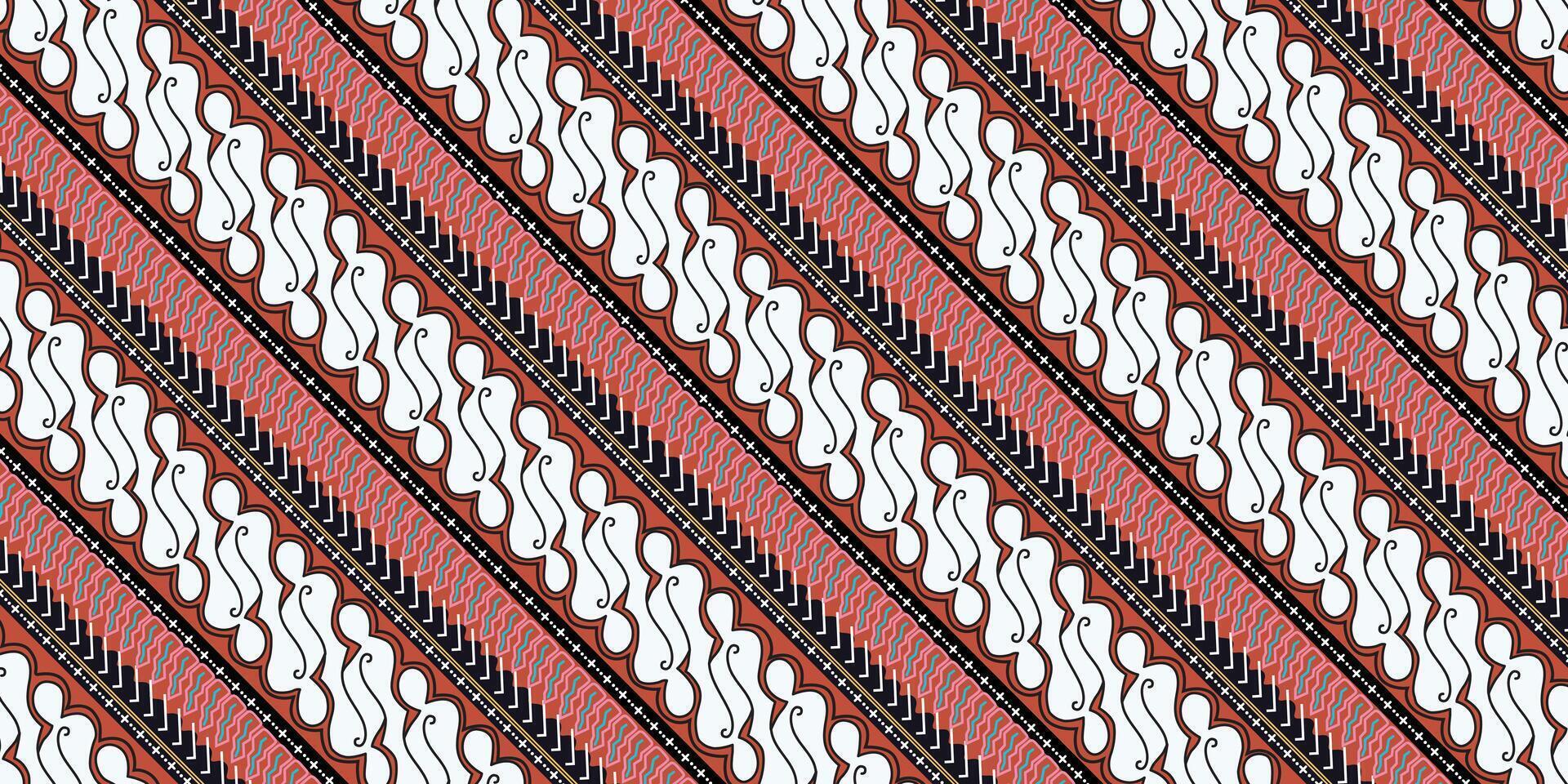 Batik parang yogyakarta illustration style, Indonesian traditional batik. vector