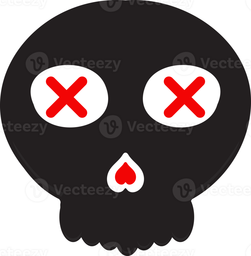a skull with red cross on it png