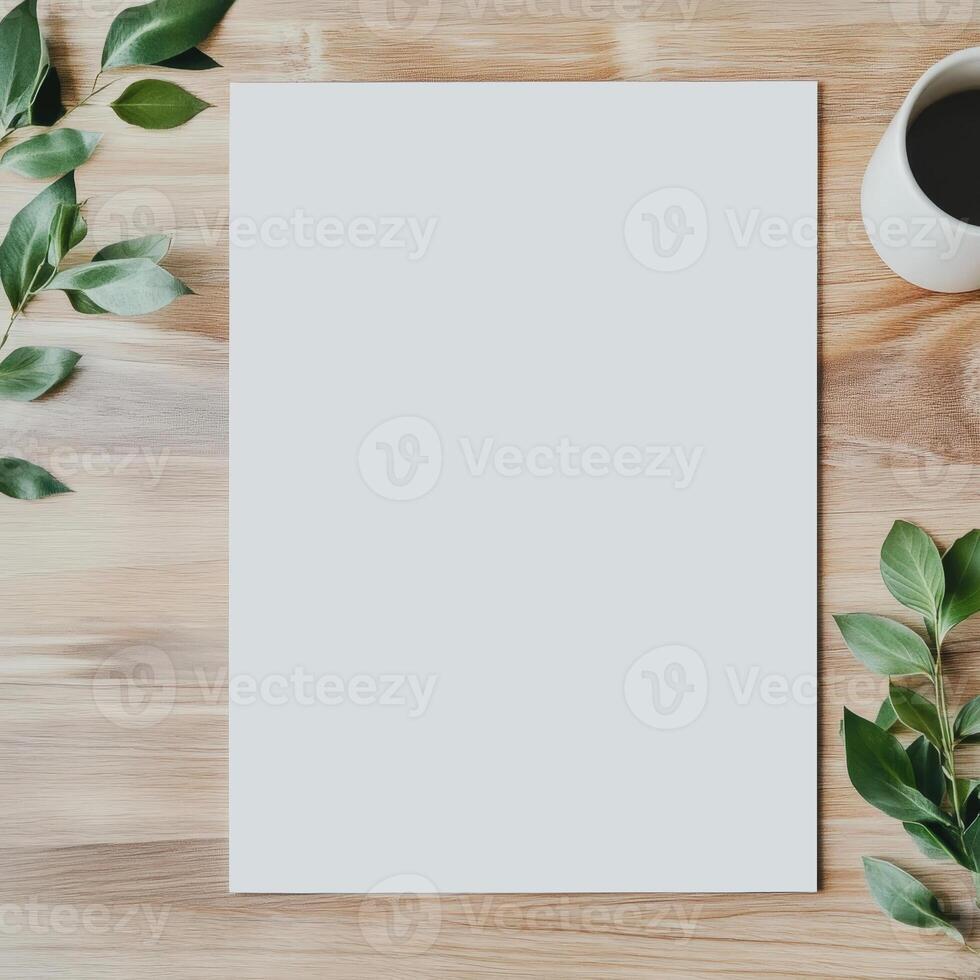 Coloring book page mockup, plain white page mockup photo