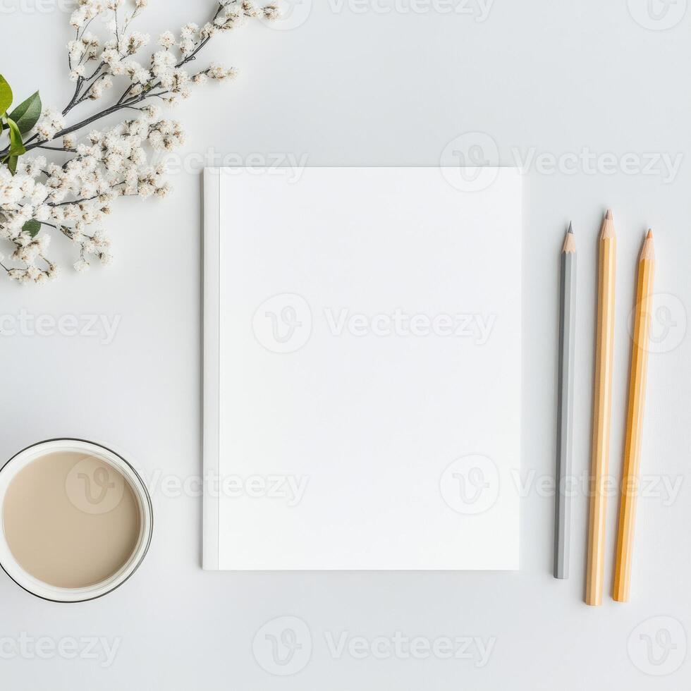 Coloring book page mockup, plain page mockup photo