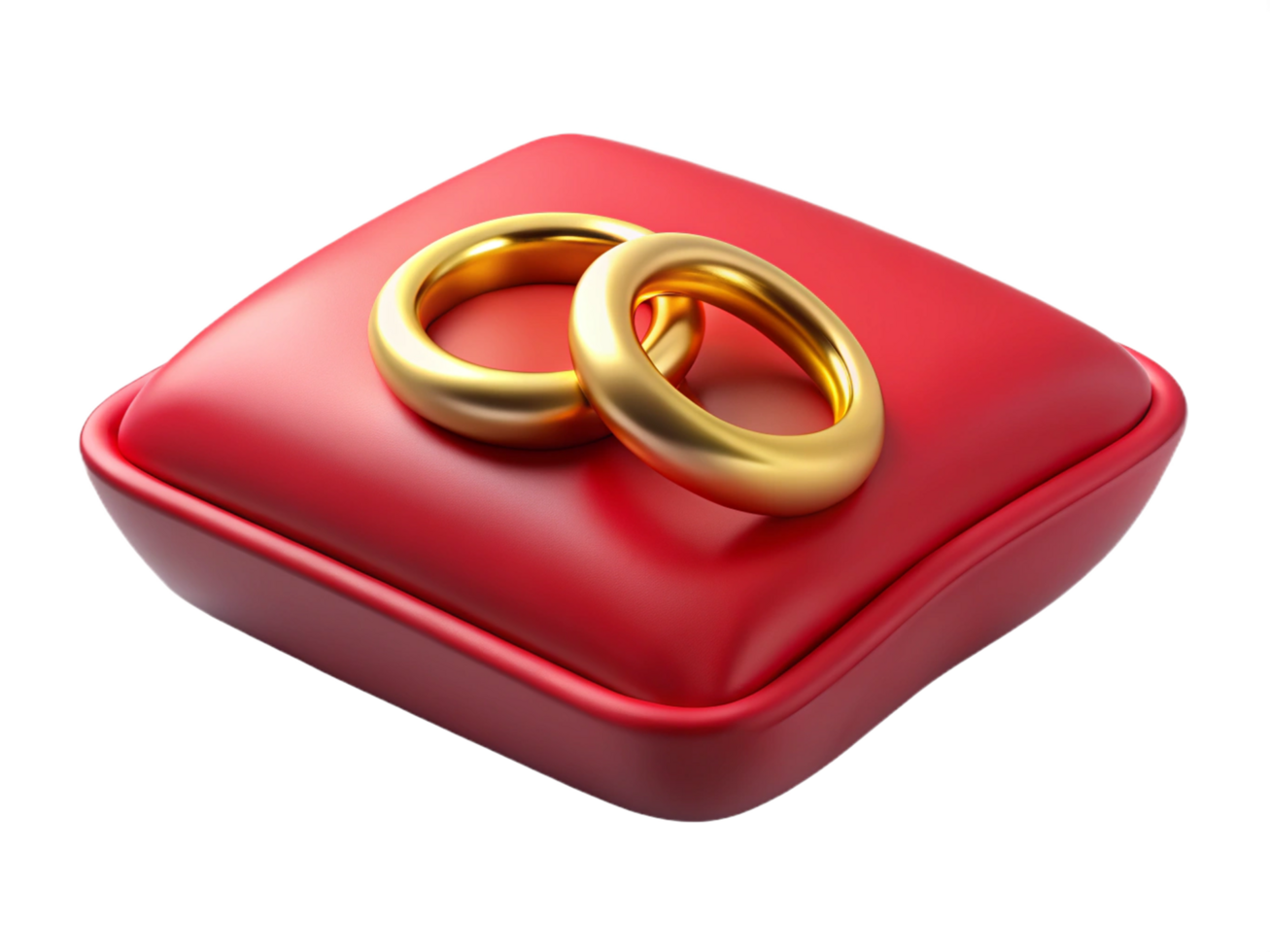 Close-Up of Rings on Red Velvet Pillow png