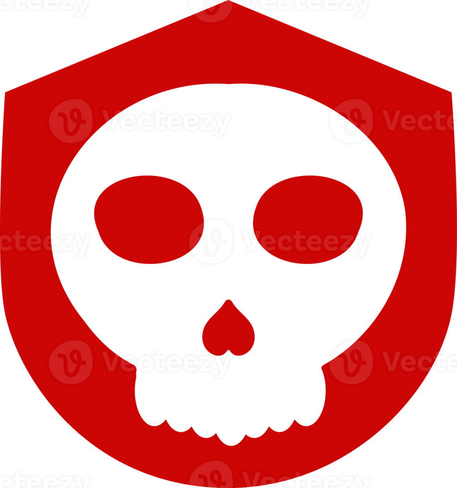 a skull on a red shield png