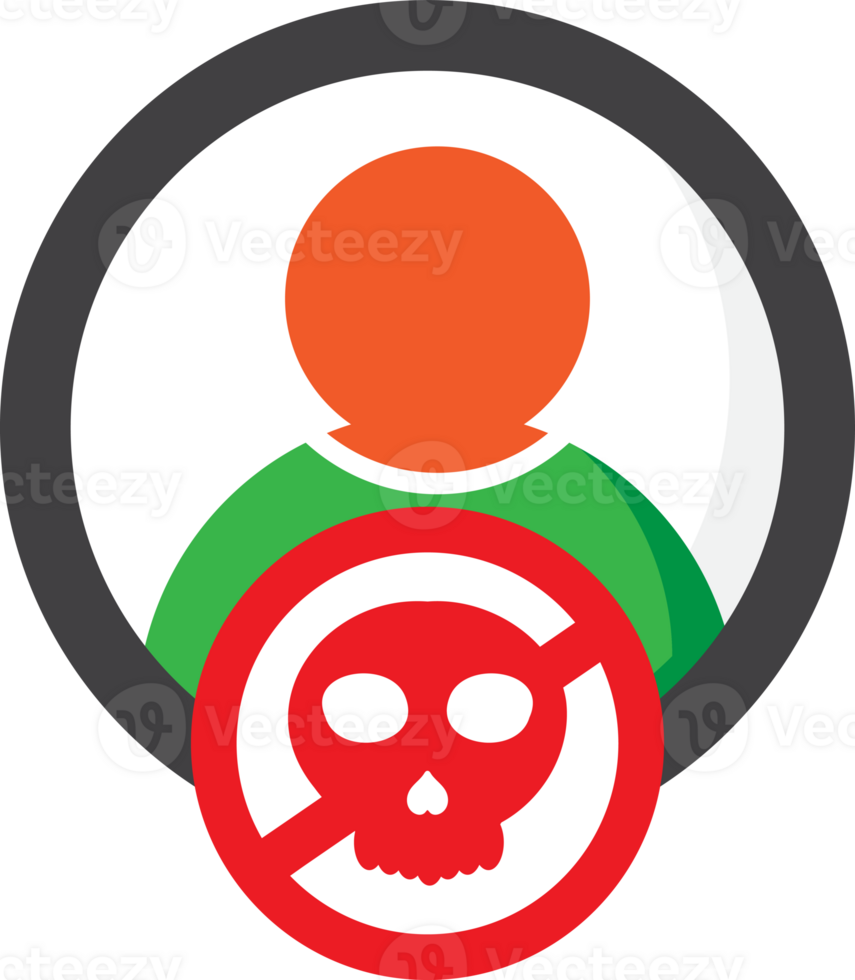no skull icon with a person in the middle png