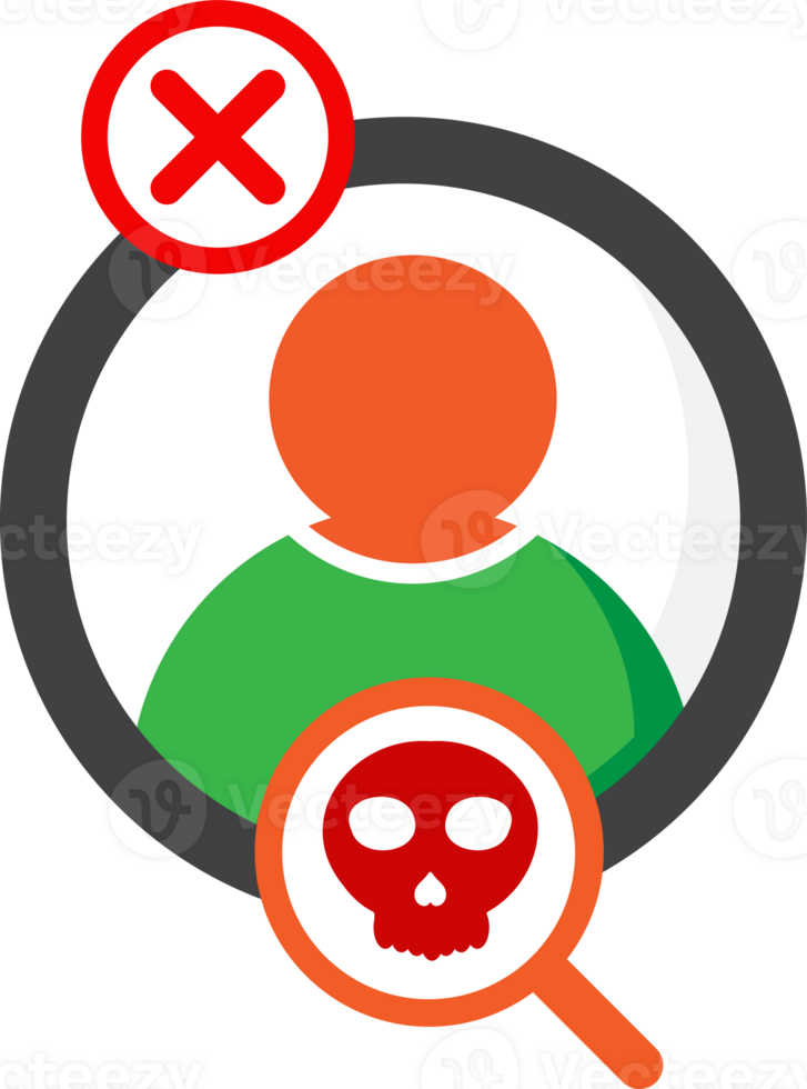 magnifying skull and cross user icon png