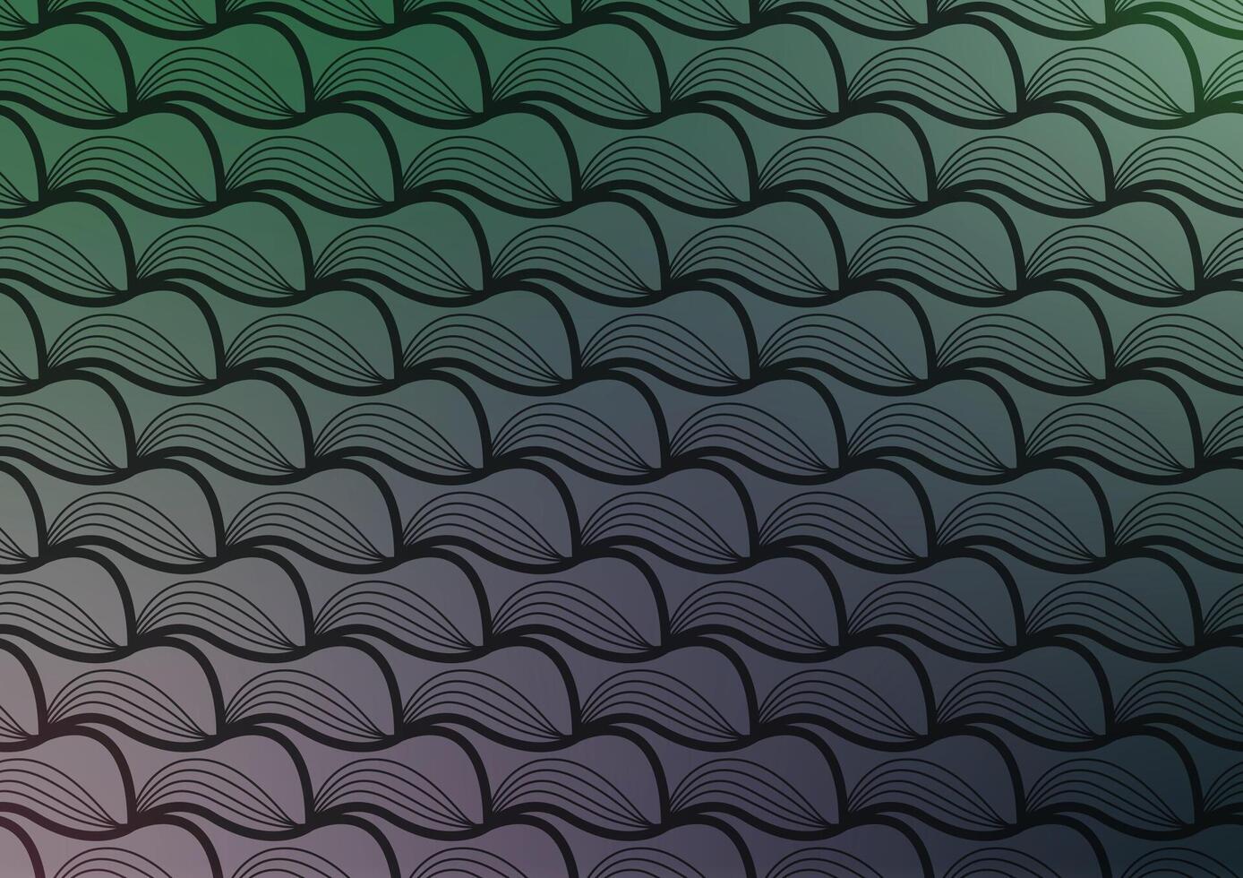 Green line wave pattern art abstract background vector