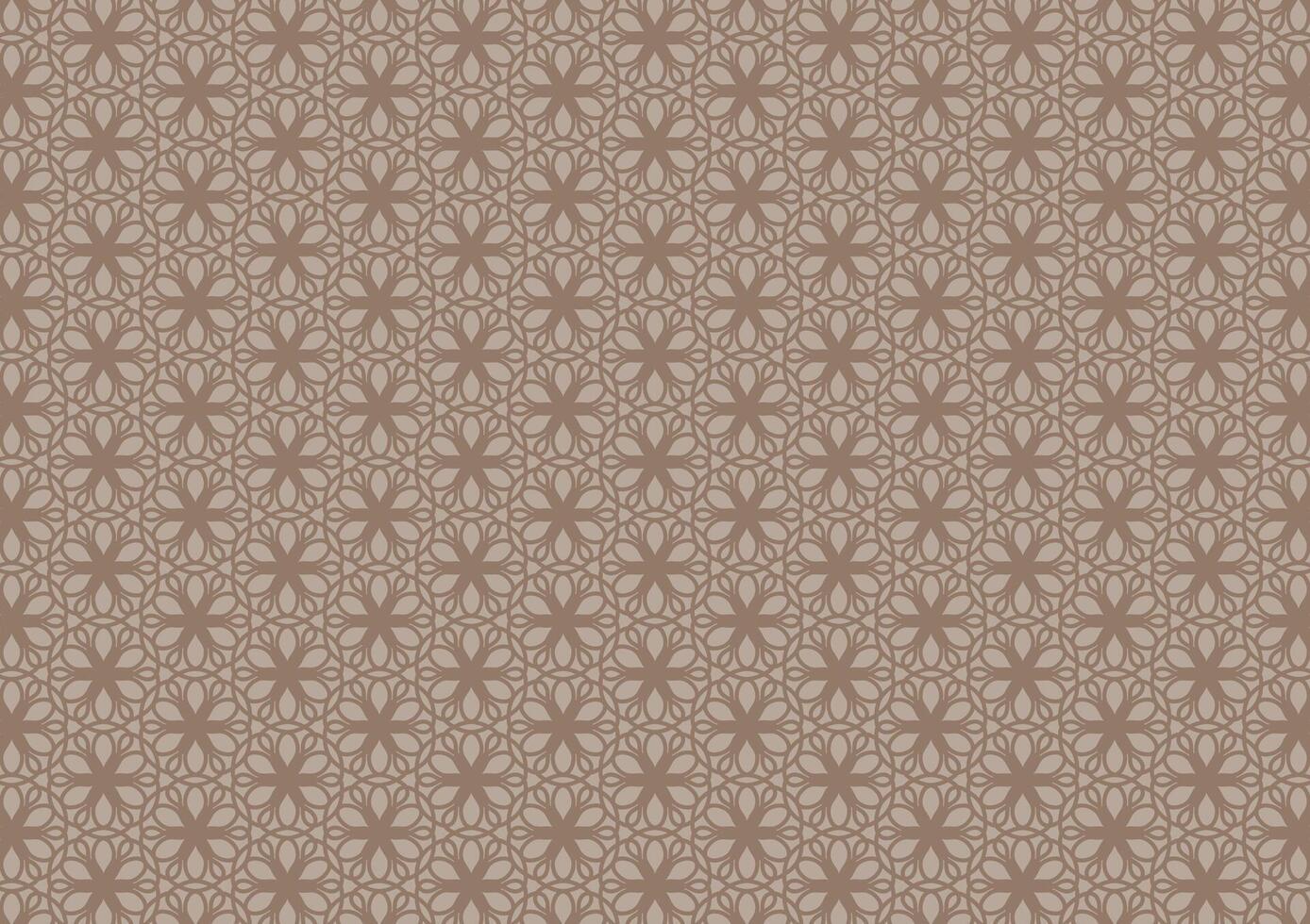 Brown line flowers geometry pattern background vector