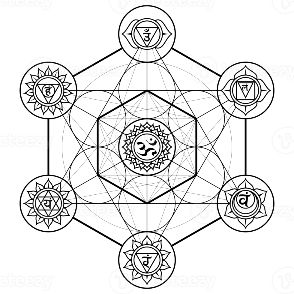 The sacred geometry of the seven chakras png