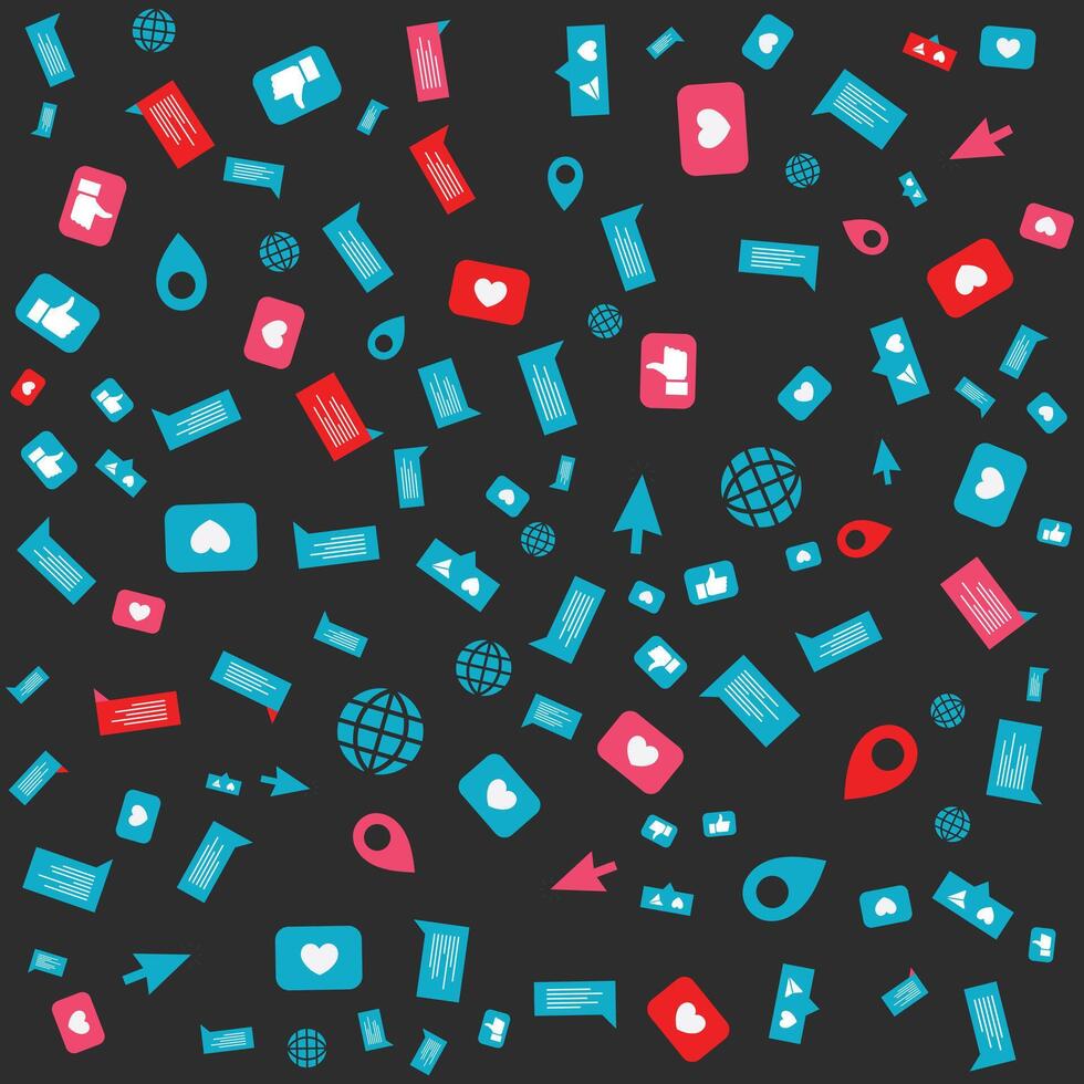 Social media doodles. Social network, internet, computer technology, digital marketing vector