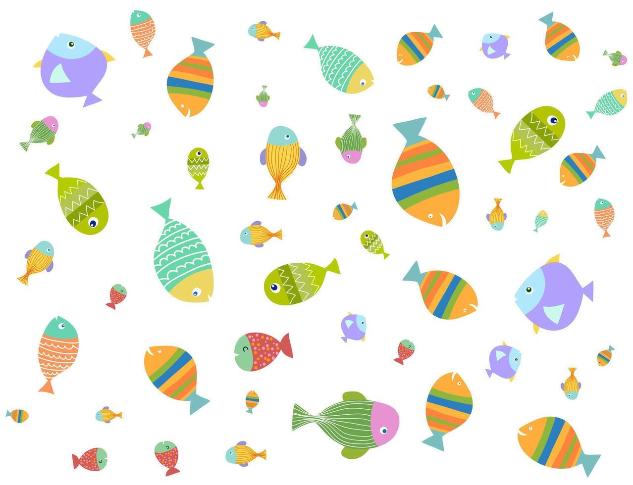 Fishes Pattern , Cute Fish Seamless Pattern vector