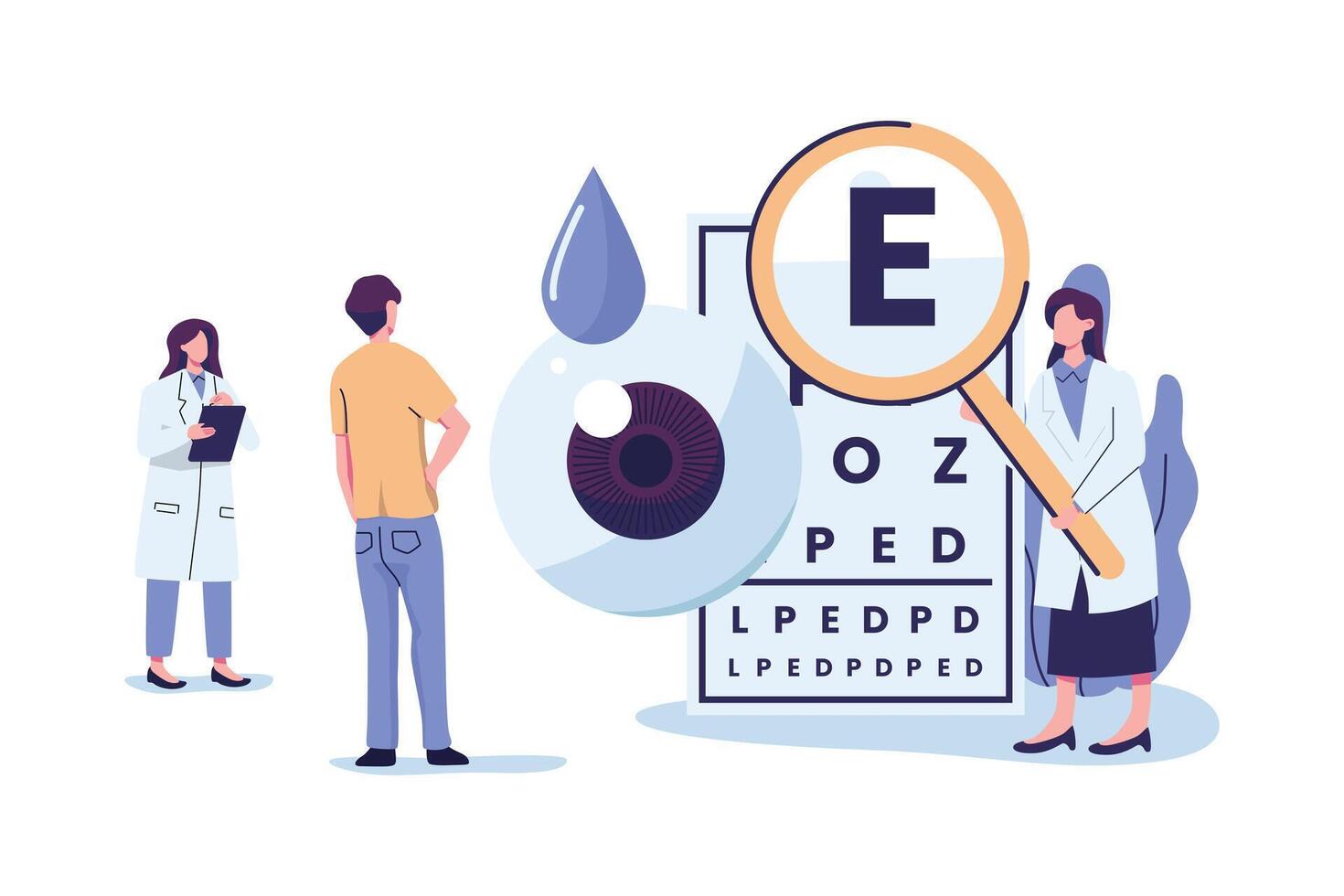 Ophthalmology flat style illustration design vector