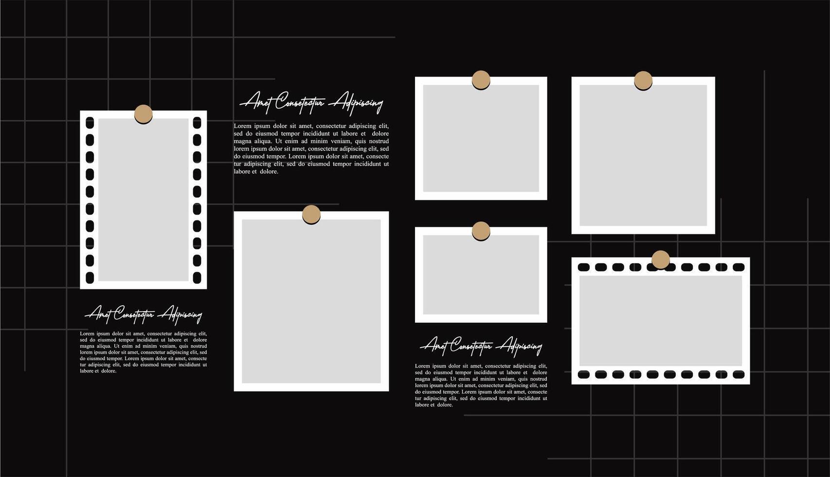 photo frame collage template vector