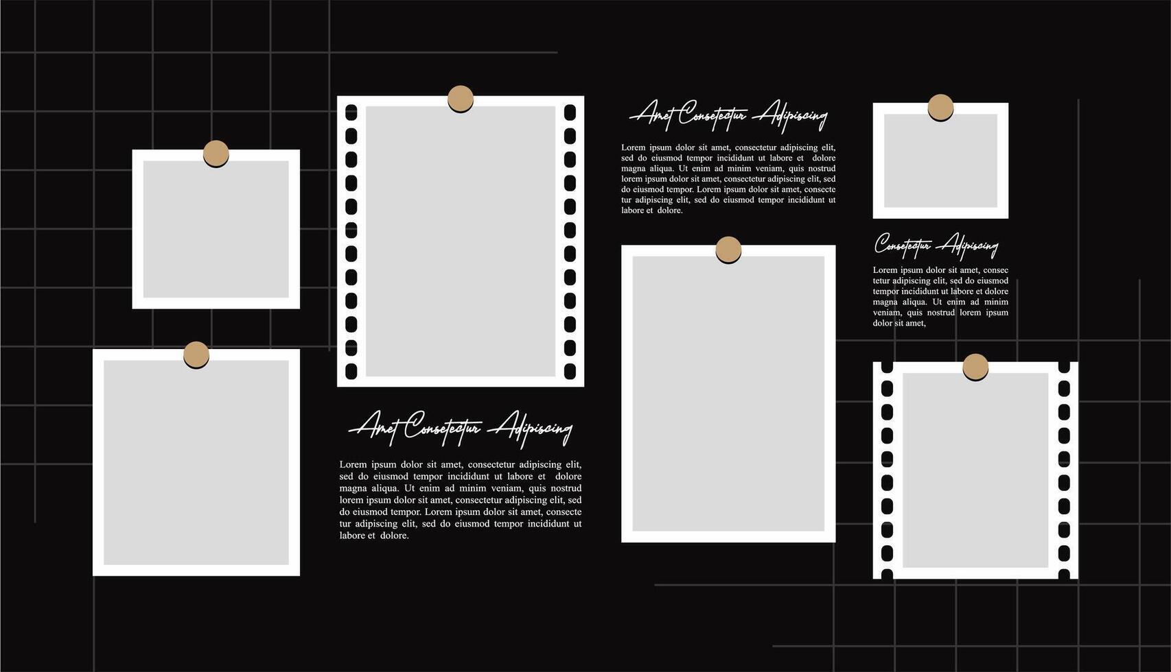 blank picture collage template vector