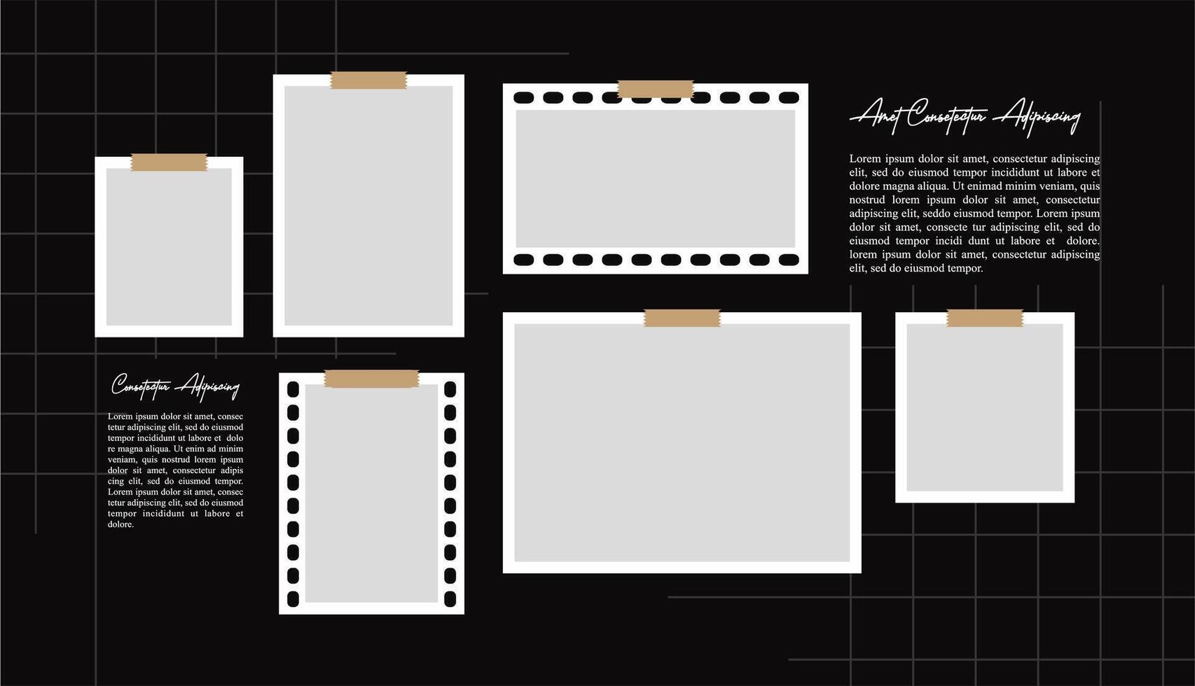 photo frames set with text space vector