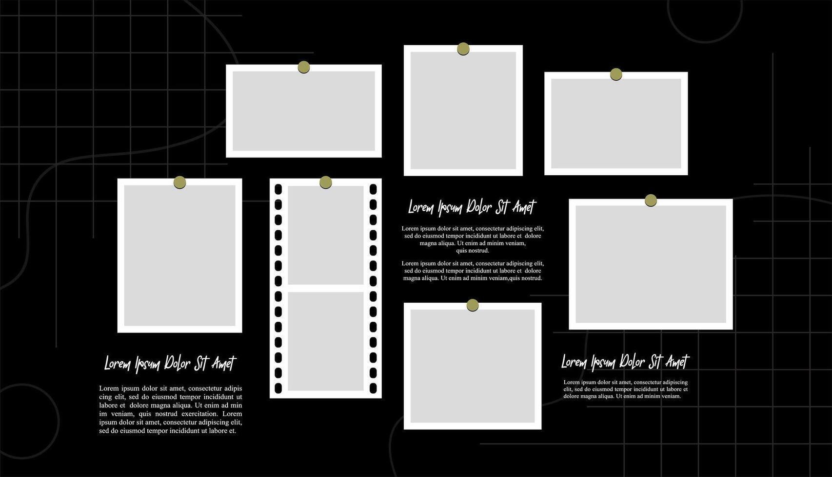 page grid layout abstract photo frames vector