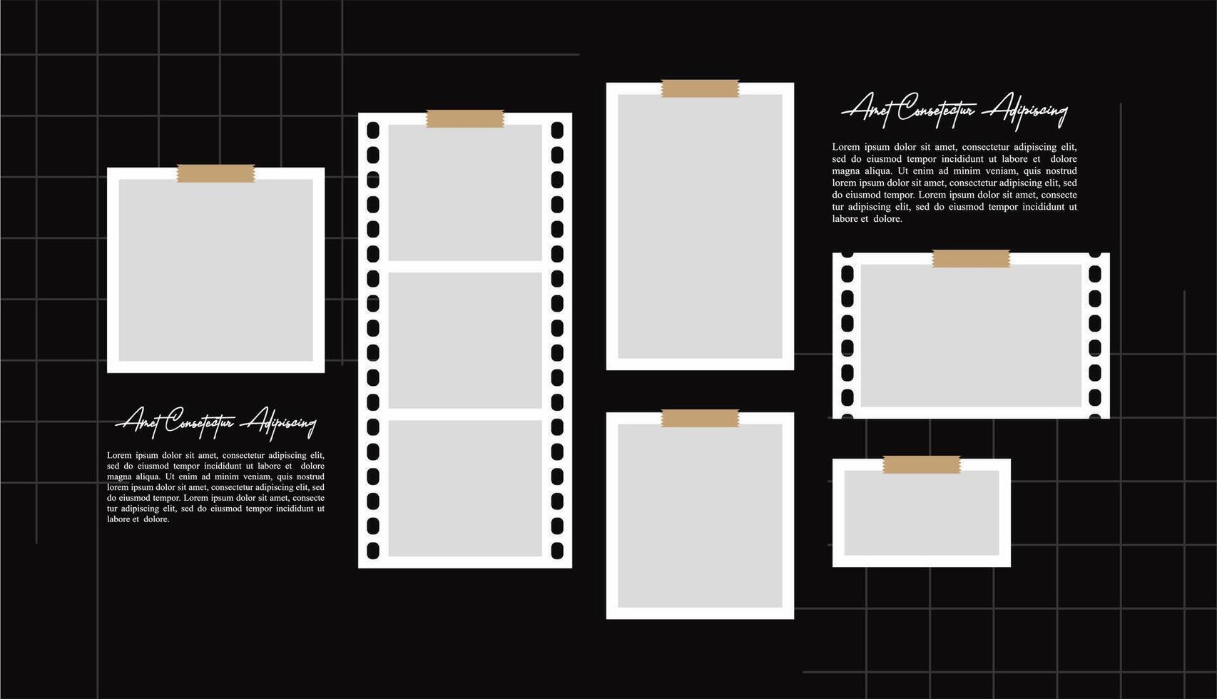 Untidy photo frame collage vector