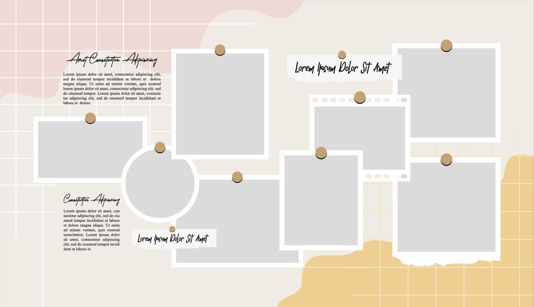 Collage grid photo effect vector