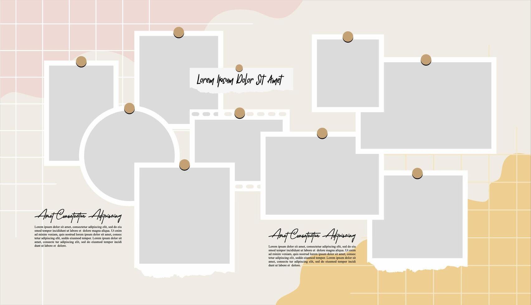 Photo frame collage concept vector
