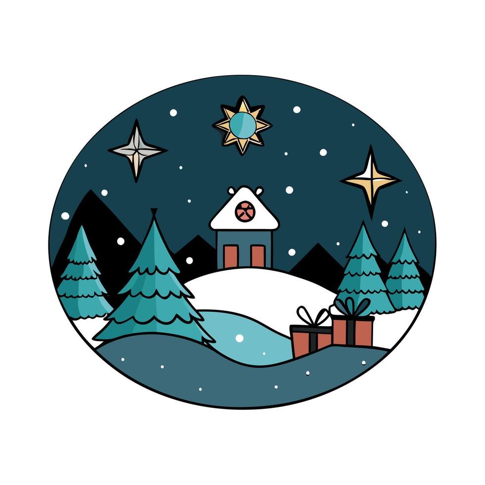 Abstract and artistic christmas background. dark winter background vector