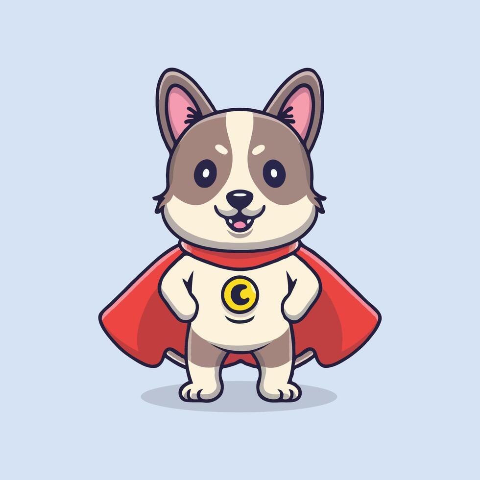 Super cute dog icon with cartoon illustration vector