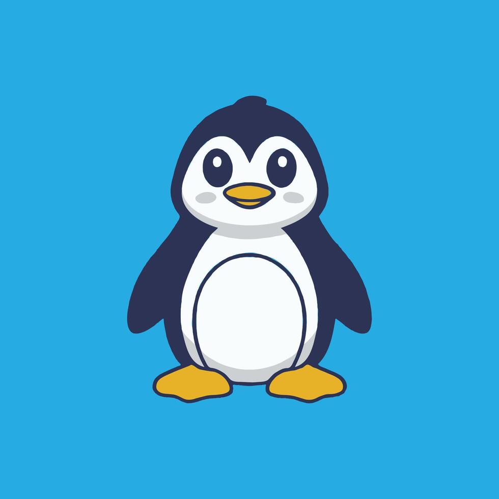 Cute happy penguin icon vector