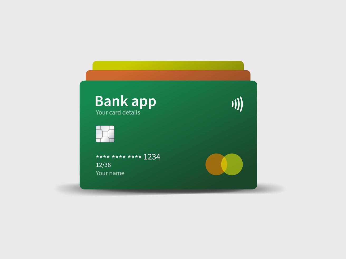 Front of payment cards isolated. Bank credit or debit card. vector
