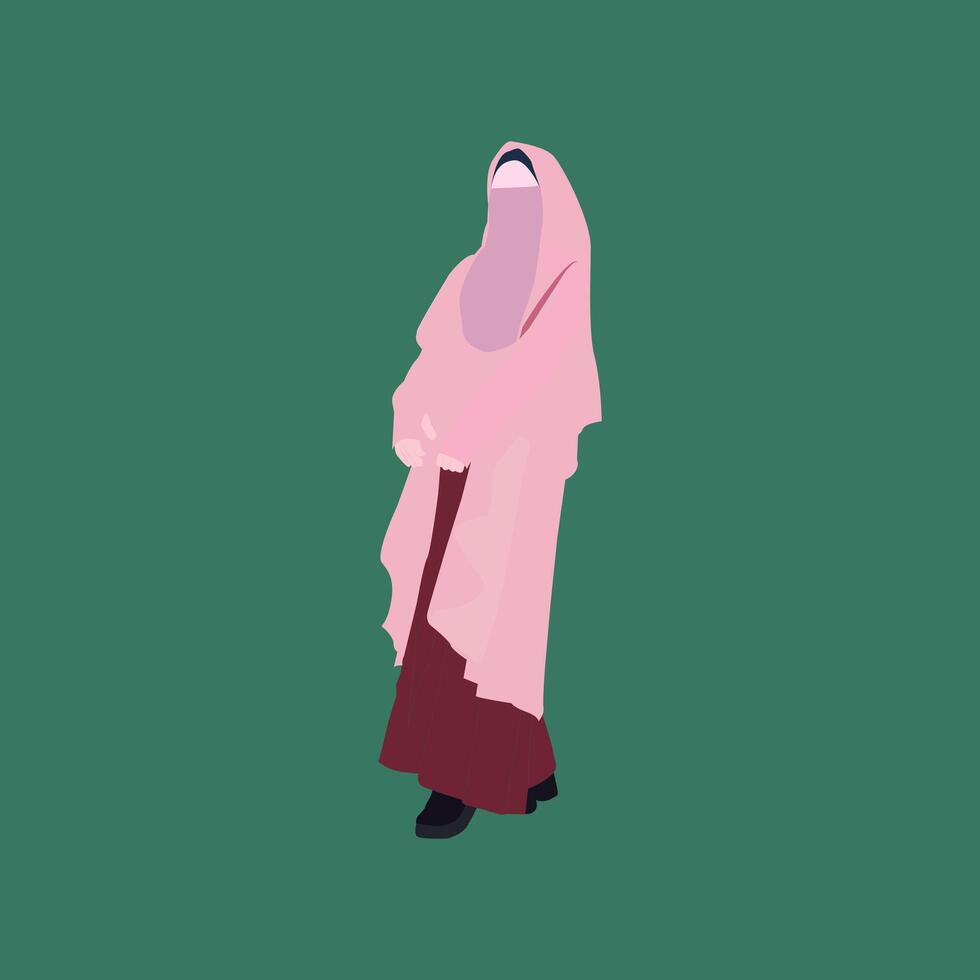 Woman in hijab, Vieled woman vector