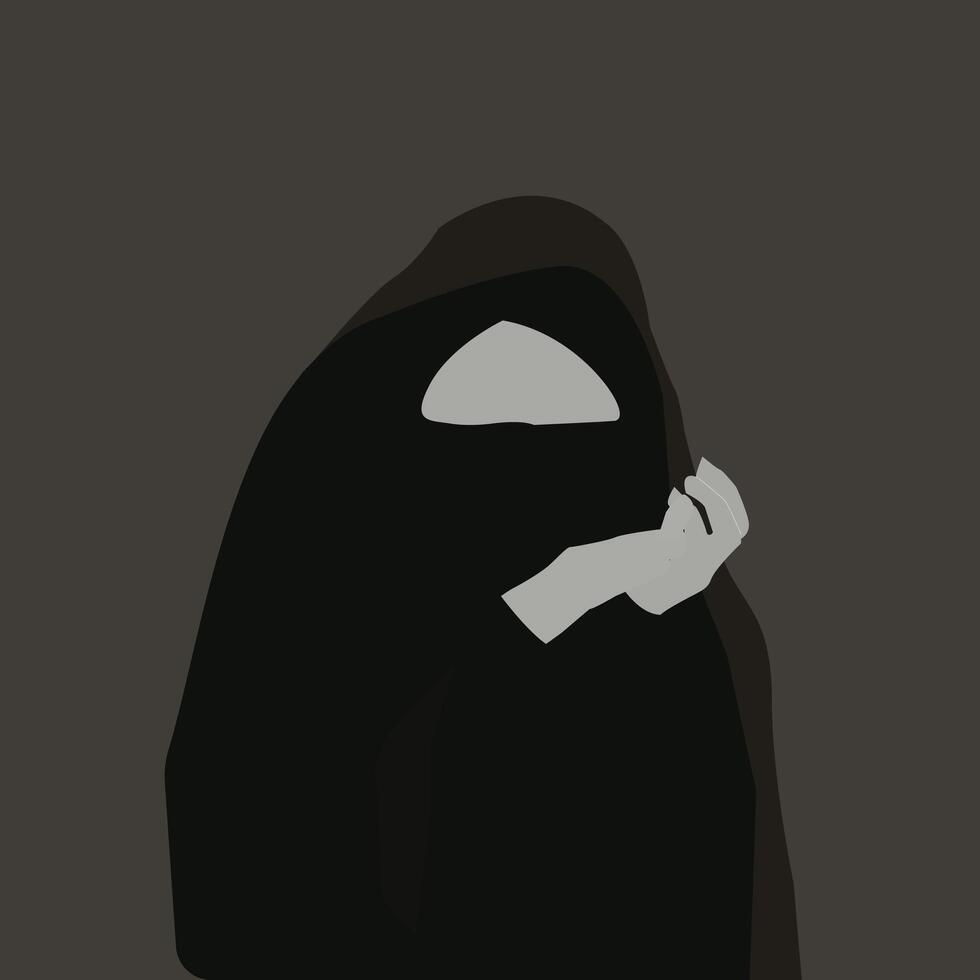 Hijab Woman, Vieled Woman vector