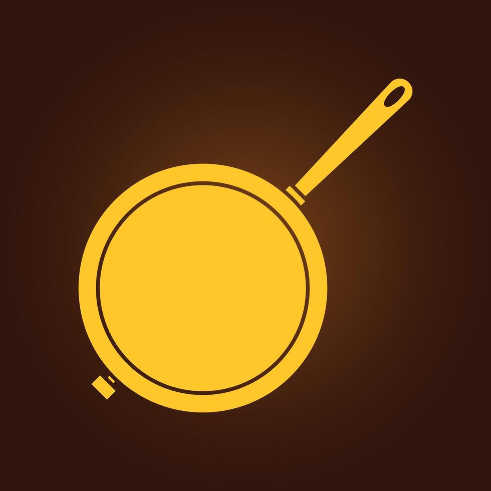 Frying pan trendy artwork charming abstract illustration colorful practical design vector