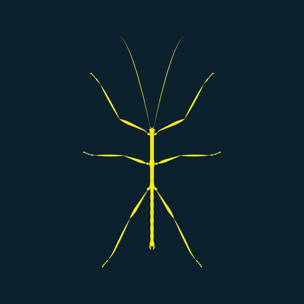 Walkingstick insect trendy artwork delightful abstract illustration colorful practical design vector