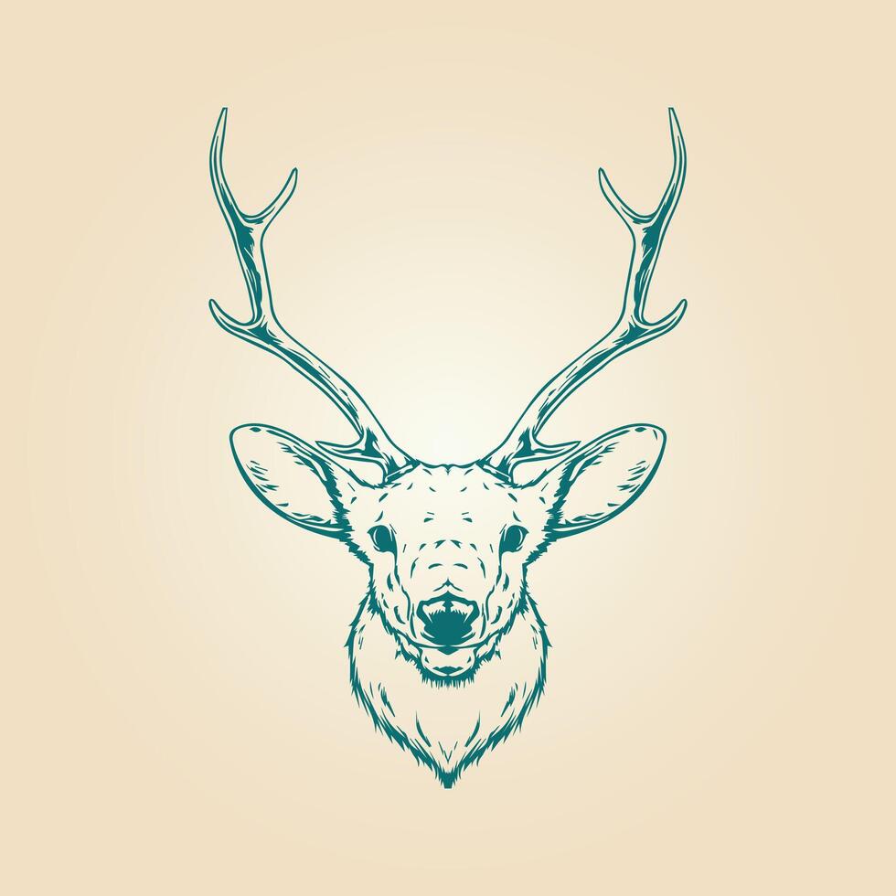 Deer head trendy artwork magnificent abstract illustration colorful practical design vector