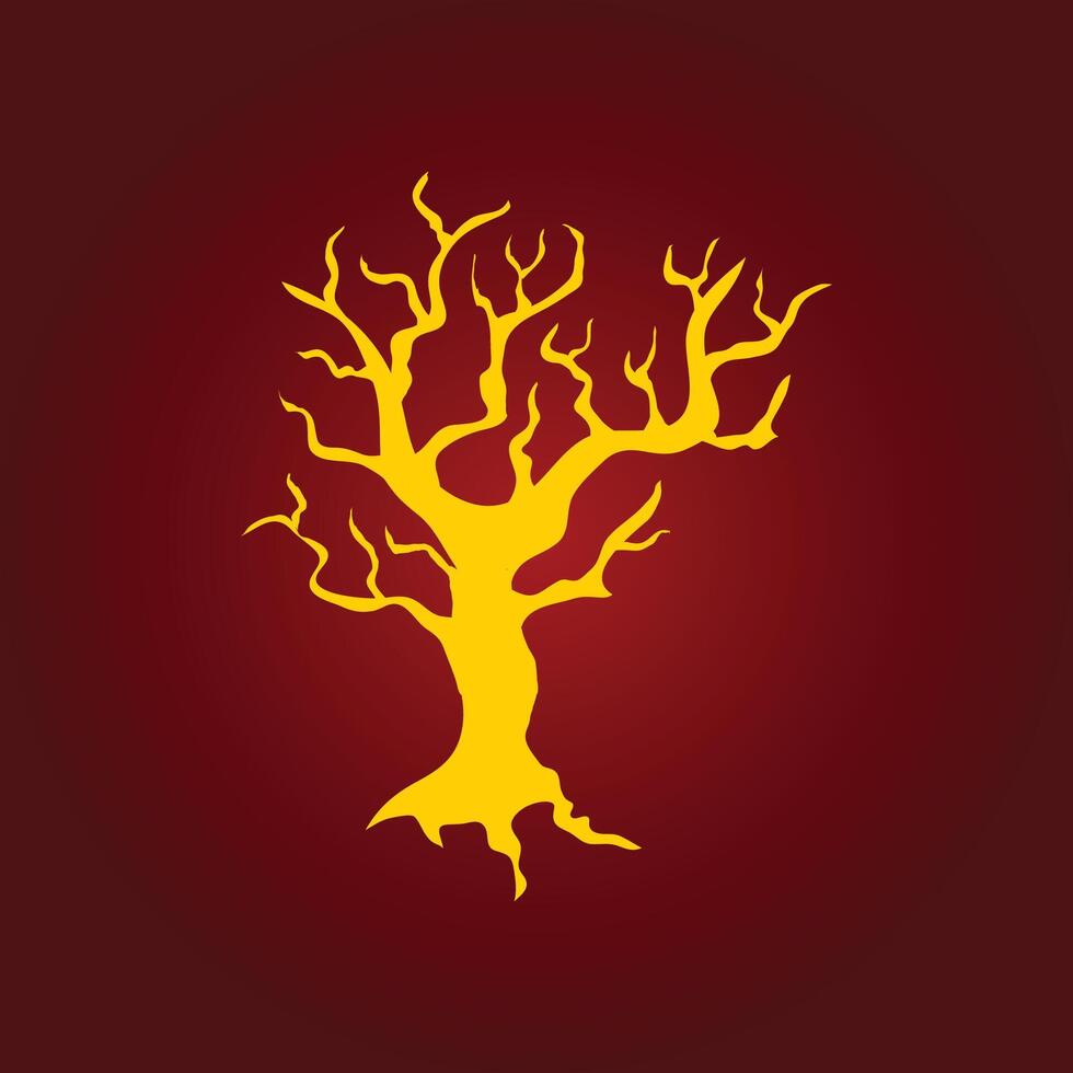 Dry tree trendy artwork magnificent abstract illustration colorful applicable design vector