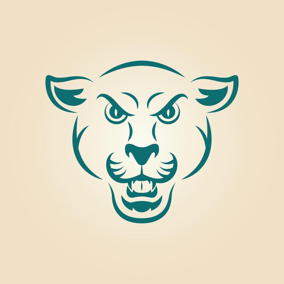 Panther Head trendy artwork magnificent abstract illustration colorful practical design vector