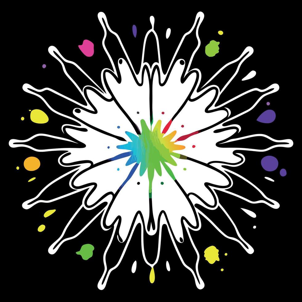Multicolored watercolor splashes on the background. on black background. vector