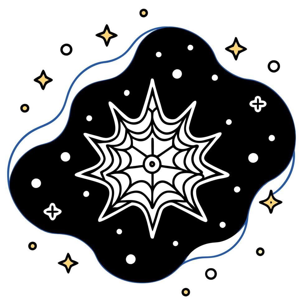 Abstract christmas illustration. gold wavy shapes and particles on blue background vector