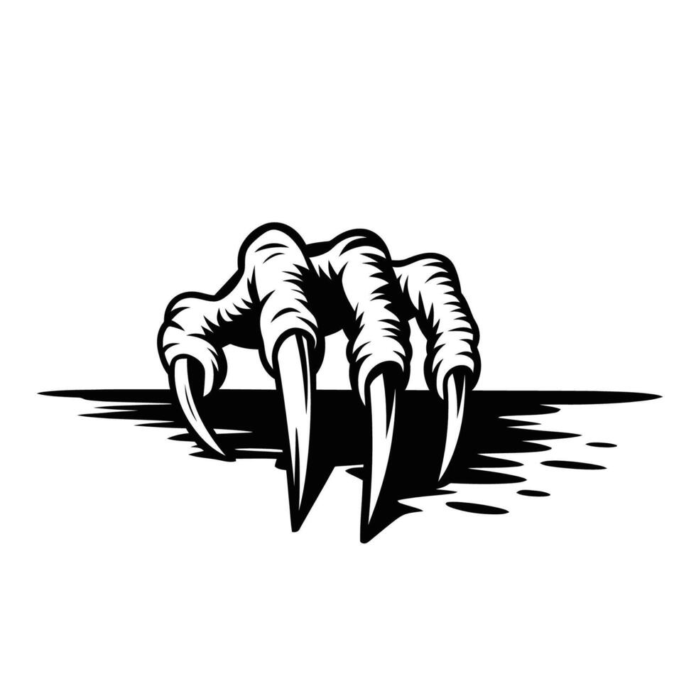 Creepy Monster Claw Scratching Illustration vector