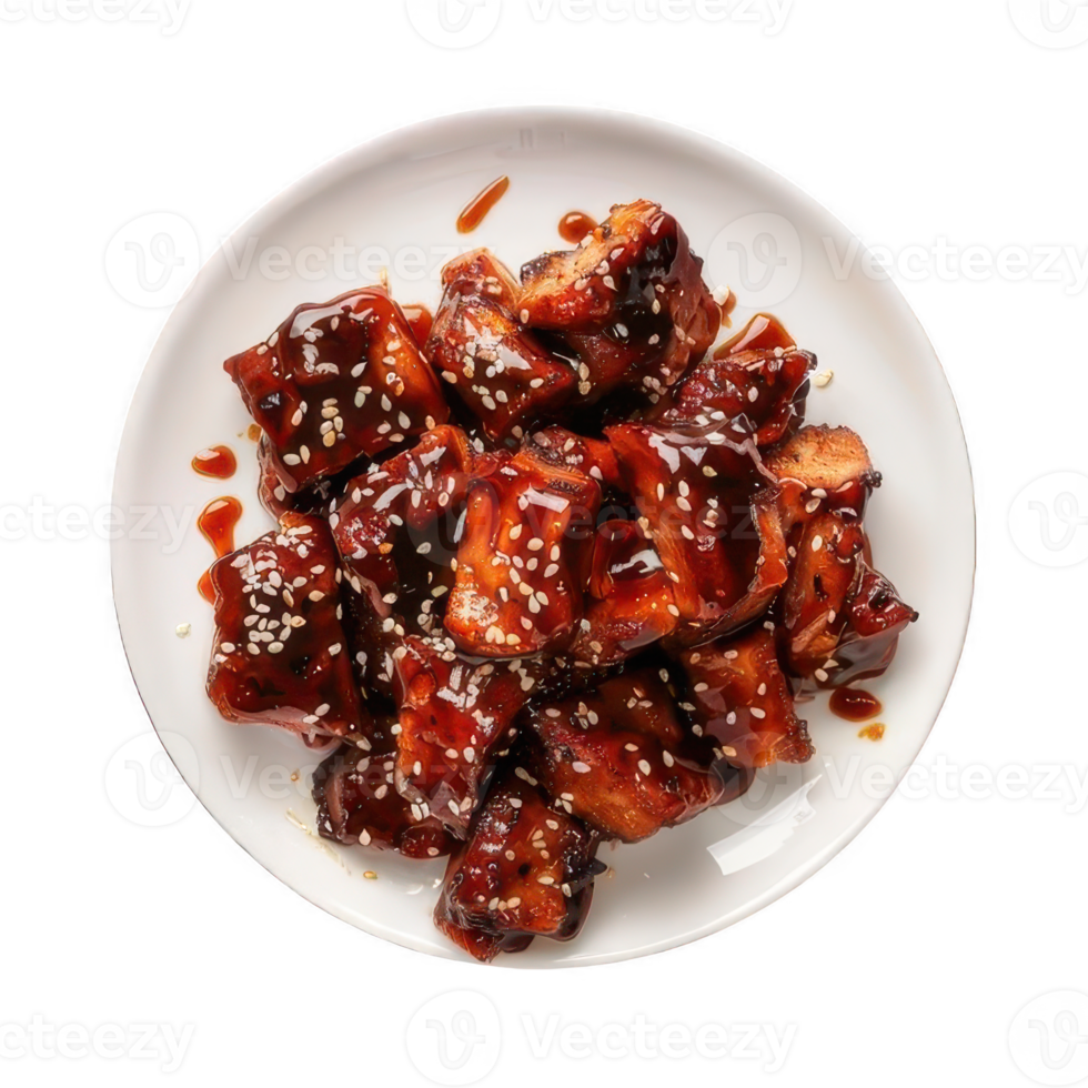 Delicious teriyaki chicken with sesame seeds png