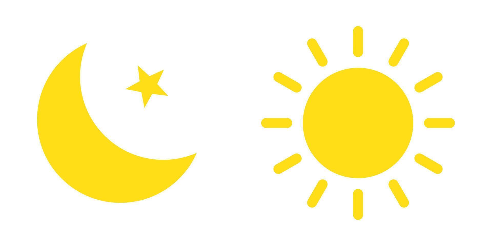Moon with stars and sun flat icon, night and day icon. vector