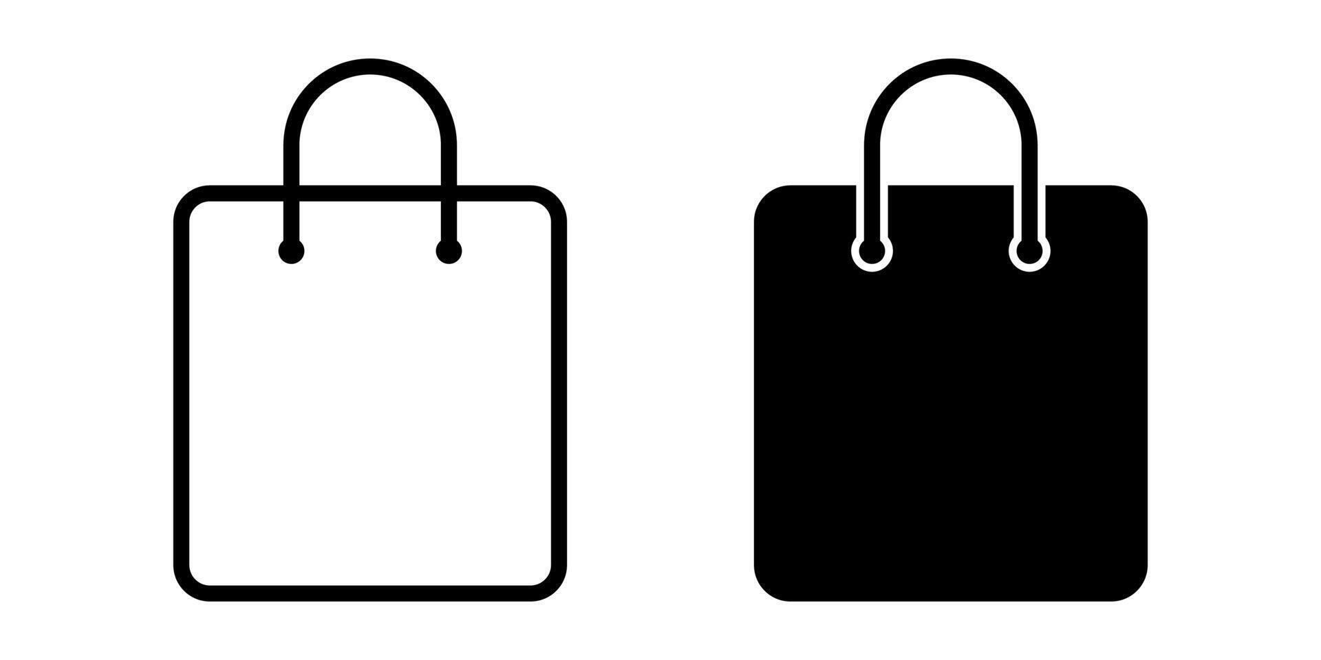 Shopping bag icon. Paper bag icon. vector